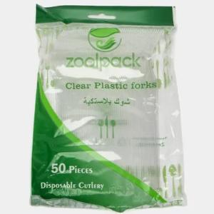 Прозрачная пластиковая вилка Zoolpack (50)