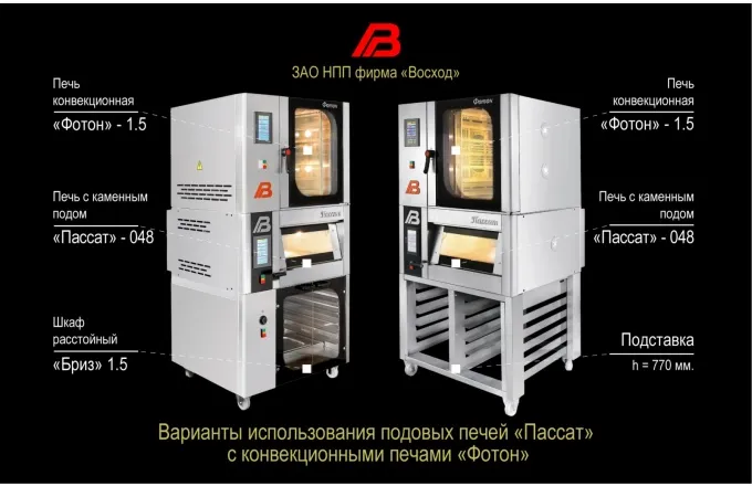 Профессиональная хлебопекарная подовая печь «Пассат» 048