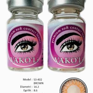 S3-402 BROWN 0.00 2PS  Цветные КАРИЕ контактные линзы, для красоты. 2 Линзы.