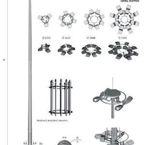 Stadionlar, futbol maydonlari, sport maydonchalari uchun yoritish ustunlari