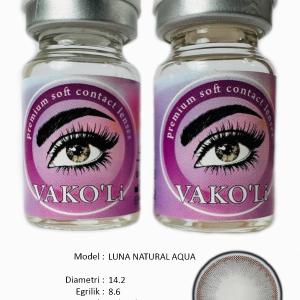 LUNA NATURAL AQUA  0.00 2PS  Цветные СЕРЫЕ контактные линзы, для красоты. 2 Линзы.