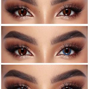S3-663 BLUE  0.00 2PS с Каплей Цветные ГОЛУБЫЕ, 2 Линзы+Капли для глаз в Подарок