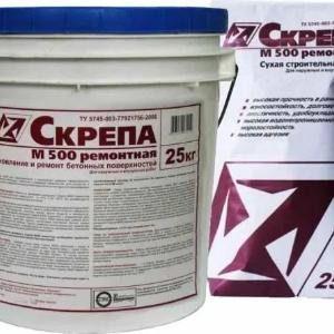 Сухая строительная смесь СКРЕПА М500 РЕМОНТНАЯ