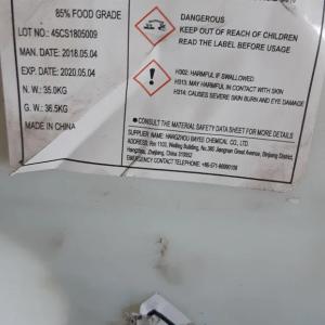 Ortofosfor kislotasi 85% oziq-ovqat mahsuloti