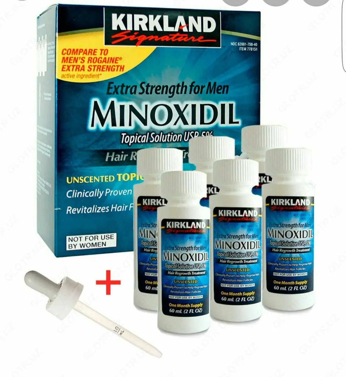 Minoxidil Kirkland 5% - Soch va soqol uchun loson