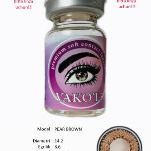 PEAR BROWN 0.00 Цветные КАРИЕ контактные линзы, для красоты. 1 Линза