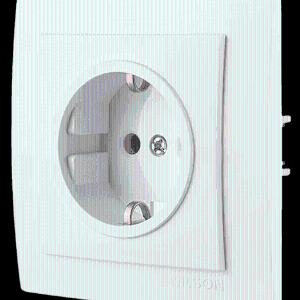 Topraklama bilan bitta (1 o'rinli) rozetka