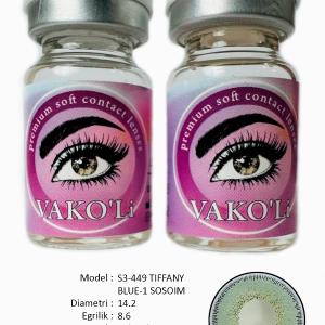 S3-449 TIFFANY BLUE-1 SOSOIM  0.00 2PS Цветные ГОЛУБЫЕ контактные линзы, для красоты. 2 Линзы.