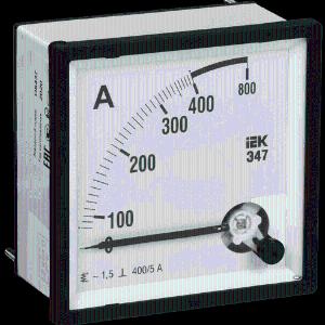 Амперметр аналоговый Э47 400/5А класс точности 1,5 72х72мм IEK