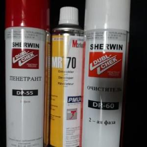 Rangli penetrant sinov to'plami