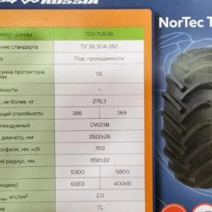 Сельхозшина 710/70R38 мод. NORTEC ТА-01 инд.166/169 TL