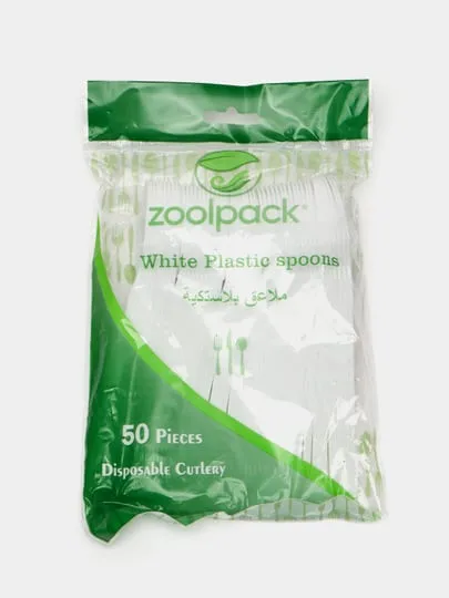 Zoolpack shaffof plastik choy qoshiq (50)