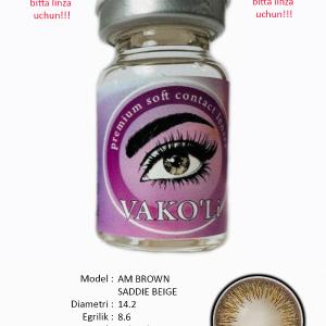  AM BROWN SADDIE BEIGE 0.00 Цветные КАРИЕ контактные линзы, для красоты. 1 Линза
