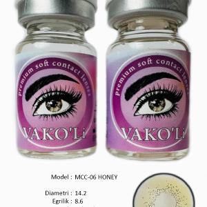 MCC-06 HONEY  0.00 2PS Цветные ЖЁЛТЫЕ контактные линзы, для красоты. 2 Линзы.