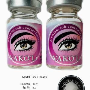 SOUL BLACK  0.00 2PS Цветные ЧЕРНЫЕ контактные линзы, для красоты. 2 Линзы.