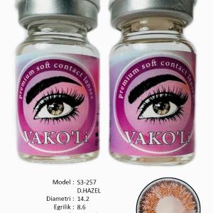 S3-257 D.HAZEL 0.00 2PS  Цветные КАРИЕ контактные линзы, для красоты. 2 Линзы.