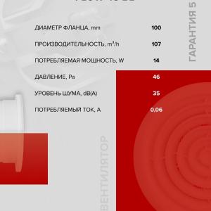 Вентилятор накладной Flow D100 сетка двигатель BB Era