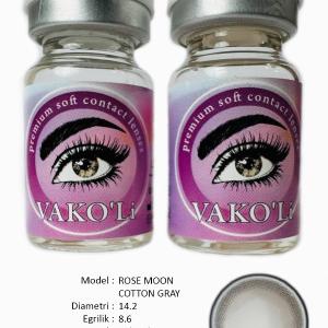 ROSE MOON COTTON GRAY  0.00 2PS  Цветные СЕРЫЕ контактные линзы, для красоты. 2 Линзы.