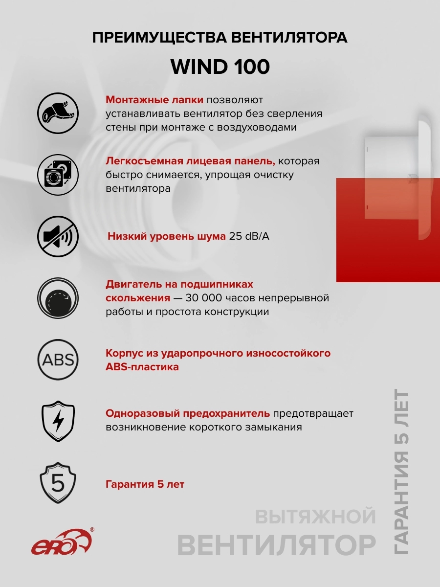 Вентилятор накладной Wind D100 Era