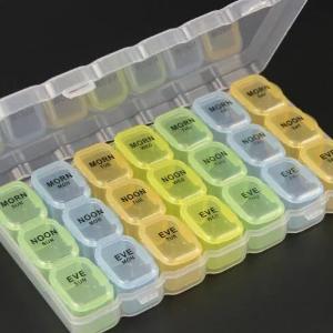 Pillbox (21 hujayra) - tabletkalar uchun qulay plastik idish