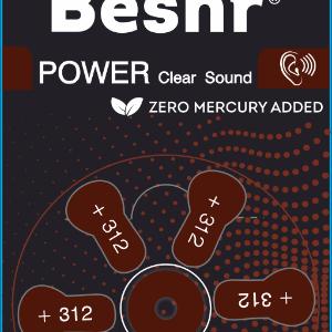 Батарейка для слуховых аппаратов Power Clear Sound  A312  1.45V, для чистого звука