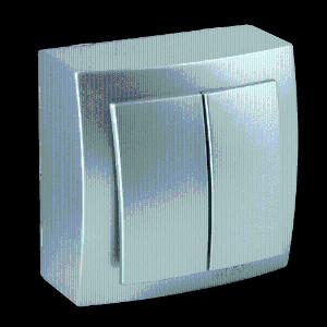  Выключатель Двухклавишный наружный