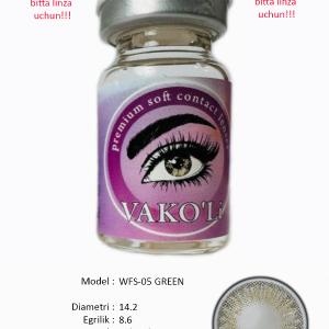 WFS-05 GREEN 0.00 Цветные ЗЕЛЕНЫЕ контактные линзы, для красоты. 1 Линза