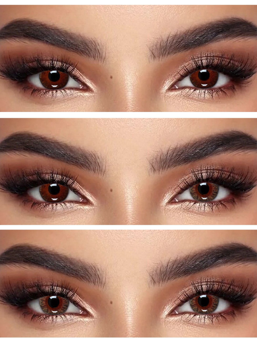 S3-662 BROWN 0.00 Rangli QO‘NG‘IR linzalari, go‘zallik uchun. 1 dona linza