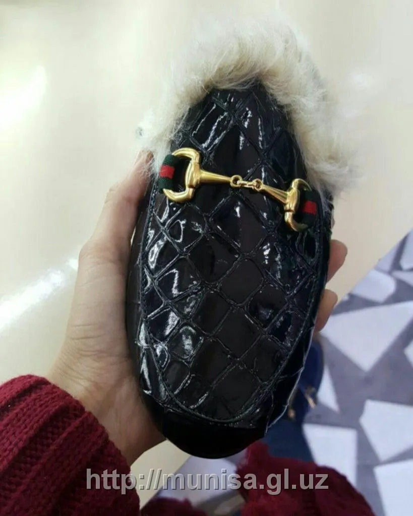 Шлепки с мехом
