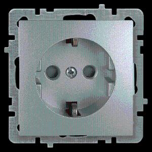 Розетка одинарная (1-местная) с заземлением
