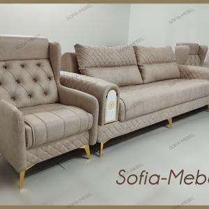 Изящный комплект мебели "Parlament" - раскладной диван и два кресла, великолепно будут смотреться как в классическом, так и в современном интерьере помещения.