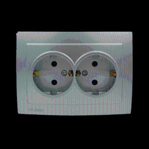 Розетка двойная (2-местная) с заземлением