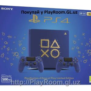 Эксклюзивная игровая приставка Playstation 4 Blue 500GB (2 джойстика)