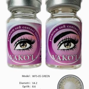 WFS-05 GREEN 0.00 2PS  Цветные ЗЕЛЕНЫЕ контактные линзы, для красоты. 2 Линзы.