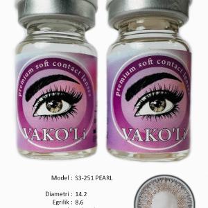 S3-251 PEARL 0.00 2PS  Цветные СЕРЫЕ контактные линзы, для красоты. 2 Линзы.