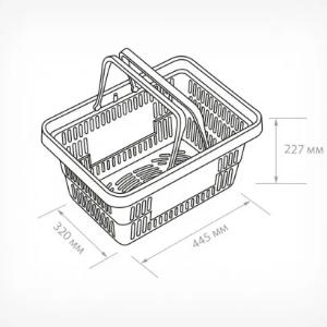 Корзина пластиковая с 2 пластиковыми ручками