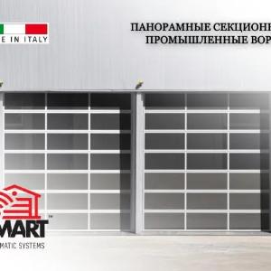 Панорамные секционные гаражные автоматические ворота