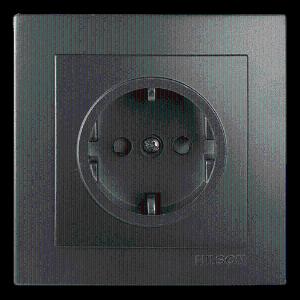 Topraklama bilan bitta (1 o'rinli) rozetka