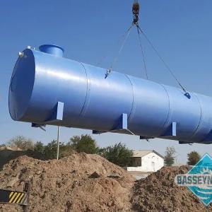 Plastik eko-sig'im 60m3, tonna gorizontal shaklda, rezervuar, idish