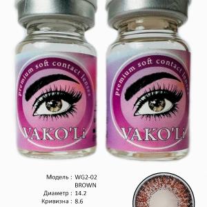 WG2-02 BROWN 0.00 2PS  Цветные КАРИЕ контактные линзы, для красоты. 2 Линзы.