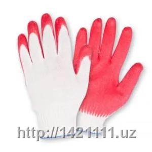 Перчатки строительные х/б с двухслойным  латекстным покрытием
