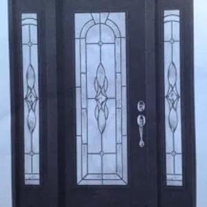 Дверь трехстворчатая со стеклянными вставками Арт. 004