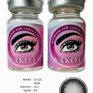 S2-521 GRAY  0.00 2PS  Цветные СЕРЫЕ контактные линзы, для красоты. 2 Линзы.