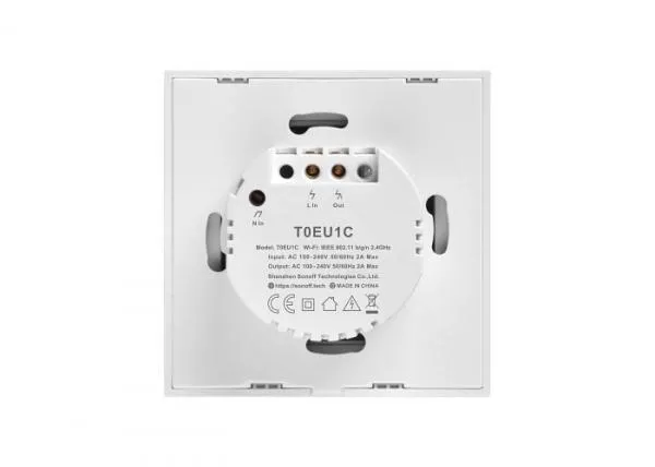 WiFi Switch Sonoff Touch T0 (Yevropa Ittifoqi, 3 guruh, oq)
