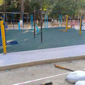 Mashq qilish joylari uchun kauchuk qoplama