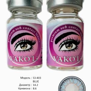 S3-403 BLUE  0.00 2PS Цветные ГОЛУБЫЕ контактные линзы, для красоты. 2 Линзы.