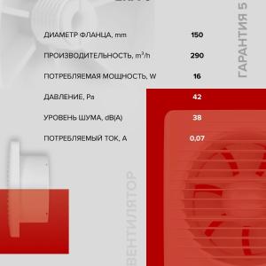 Вентилятор накладной Era D150 Era