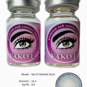 NA-07 MARINE BLUE  0.00 2PS Цветные ГОЛУБЫЕ контактные линзы, для красоты. 2 Линзы.