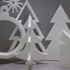 Ko'pikli plastmassadan 2D, 3D yangi yil hajmli raqamlari