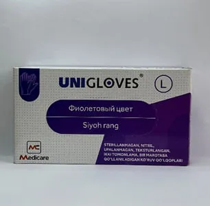 Bir martalik tibbiy nitril qo'lqoplar kukunsiz UNIGLOVES